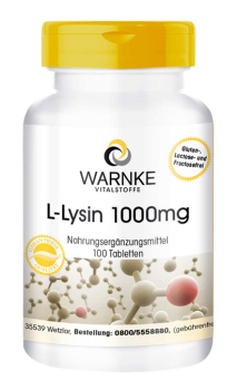 L-Lysin 1000mg hochdosiert, vegan  (100 Tabletten)