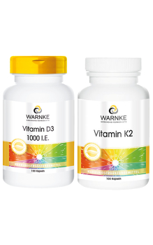 Vitamin D3 und Vitamin K2 100 Kapseln