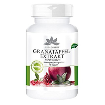 Granatapfel-Extrakt mit 40% Ellagsäuren, Punica granatum, vegan (90 Kapseln)